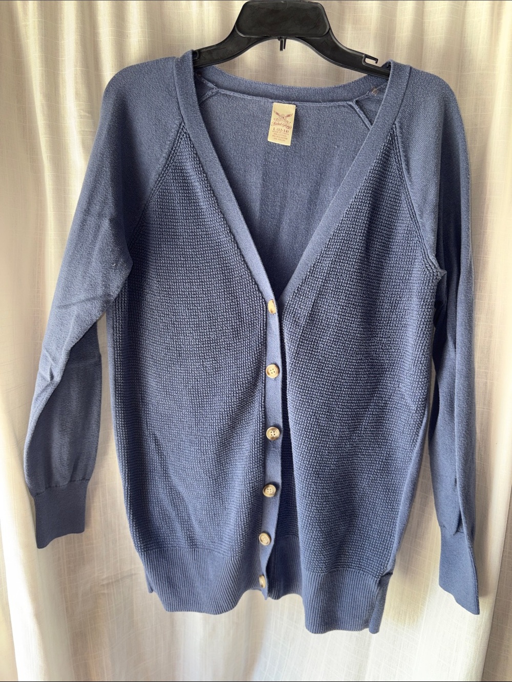 Faded Glory Navy Blue V-Neck Button Front Cardigan